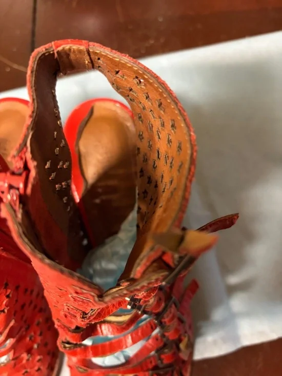 Jeffrey Campbell Red Star-Cutout Strappy Block Heel Boots - Picture 7 of 11